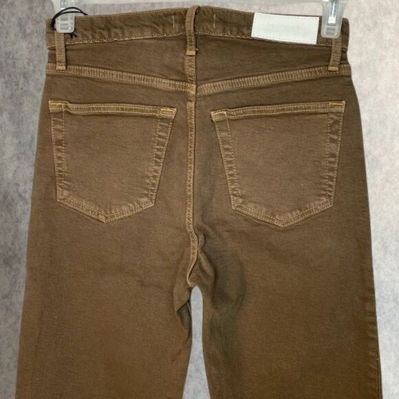 RE/DONE 70s Ultra High Rise Stove Pipe Jeans Womens Size 25 Brown Straight Leg - Picture 6 of 16